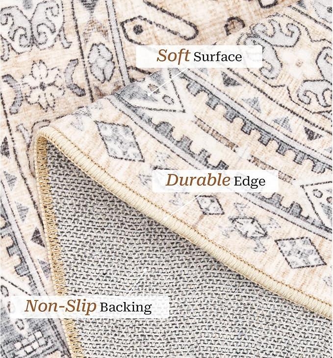 Vintage Round Rug Boho Round Rugs for Living Room Non-Slip Washable Ultra-Thin Large Circle Rugs Soft Low Pile Rug for Bedroom Kitchen Vintage Round Rug Boho Round Rugs for Living Room Non-Slip Washable Ultra-Thin Large Circle Rugs Soft Low Pile Rug for Bedroom Kitchen