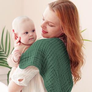 Yoofoss Muslin Burp Cloths for Baby 100% Cotton Burping Cloths for Boys Girls Large 20''X10'' Extra Soft and Absorbent 10 Pack