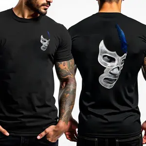 streetwear graphic tees Mexican Wrestler Legend Cotton T Shirt With Demon Blue Libre Art For Men Casual Wear Sports Running And Outdoor Activities Unisex Design For Teens And Adults tshirt, Hoodie and Sweatshirt for autumn and winter