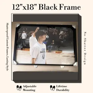 FrameX 12"x18" Custom Aluminum No Shatter Print Frame (Black)