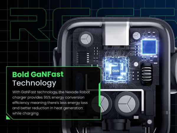 UGREEN Uno 65W USB C Charger Block, Nexode 3-Port GaN Fast Charger with Screen, Fun Robot Gifts for Men Women, Compatible with iPhone 17, MacBook Pro/Air, XPS, Galaxy S25, Steam Deck, ROG Ally, Black