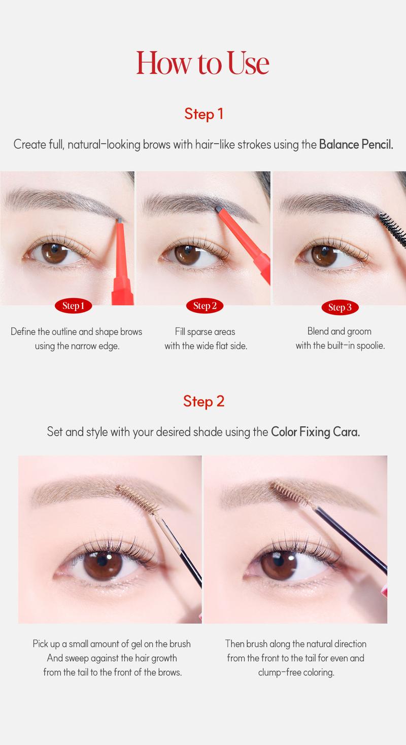 Espoir The Brow Color Fixing Cara - Waterproof, Smudge-Proof, K-Idol Style, 24Hr Long Lasting, Fake Bleached, Brow Tint, Light Weight Formula, Natural Clean Brow, Light Brown, Brown, Grey Brown, Pink, Vegan