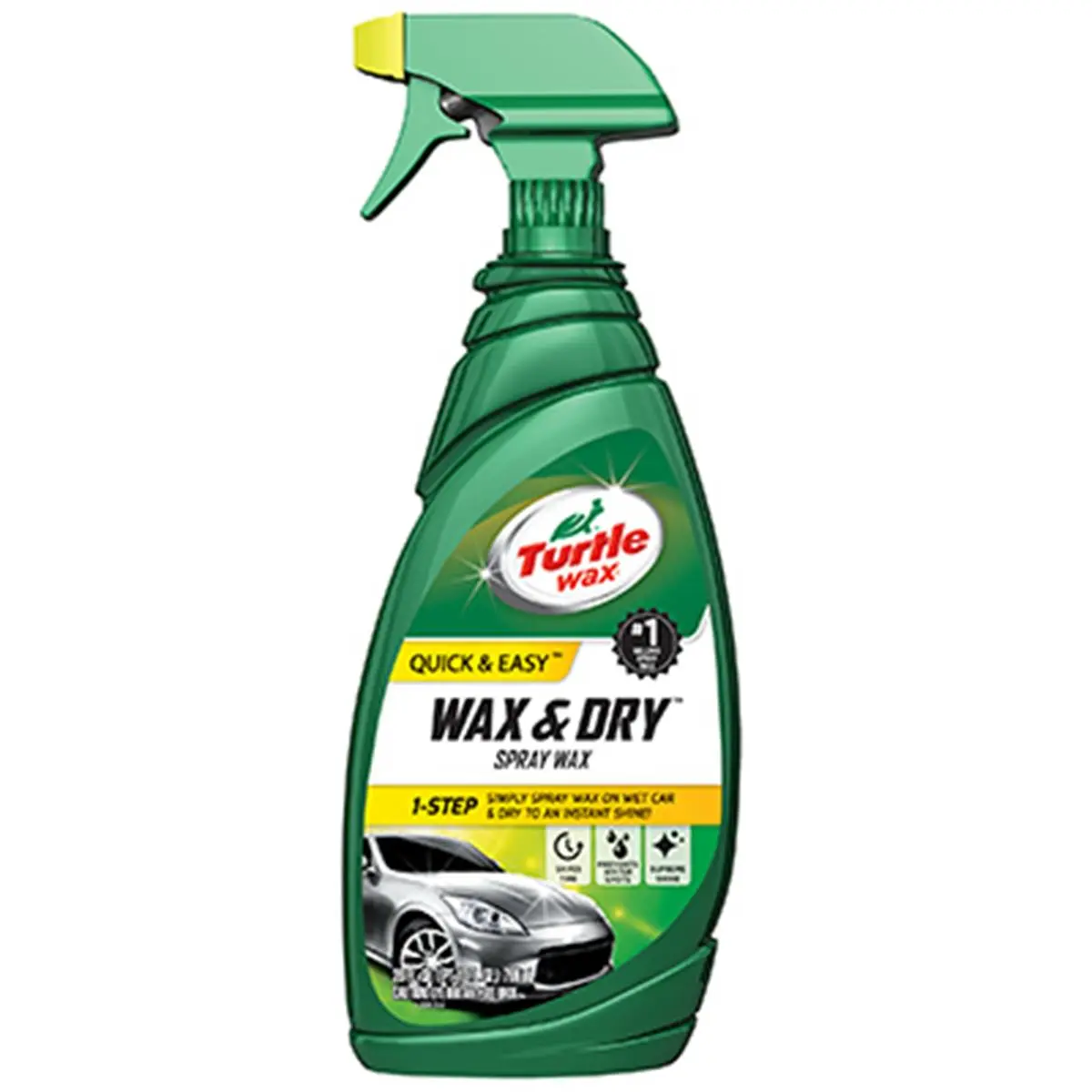 Turtle Wax T9 1 Step Wax & Dry - 26 oz., Waterless Spray Wax, Carnauba Wax