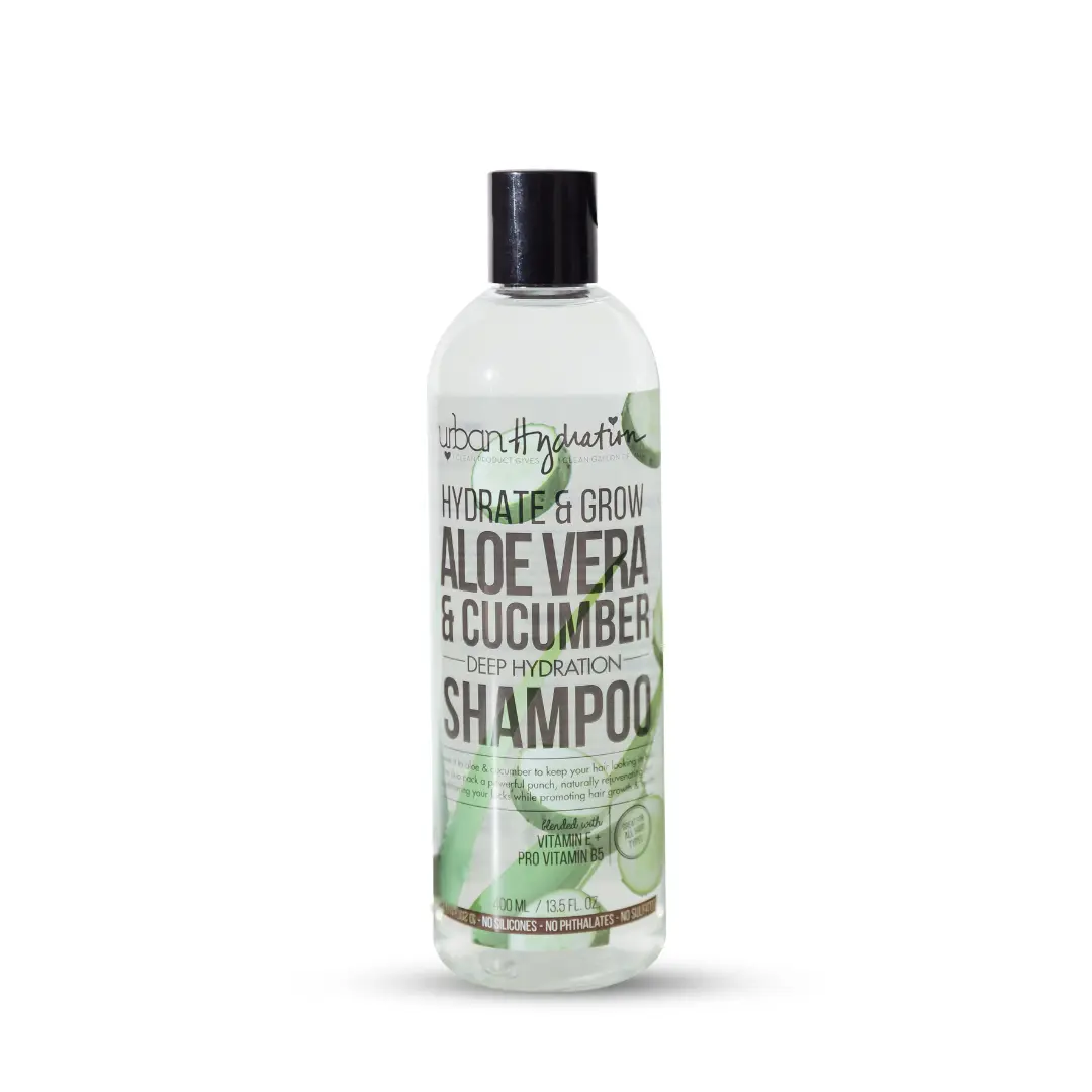 Urban Hydration Hydrate & Grow Aloe Vera & Cucumber Deep Hydration Haircare Shampoo - Gentle Daily Fragranced Formula with Coconut, Sugar, Vitamins, Fragrance, Glycerin