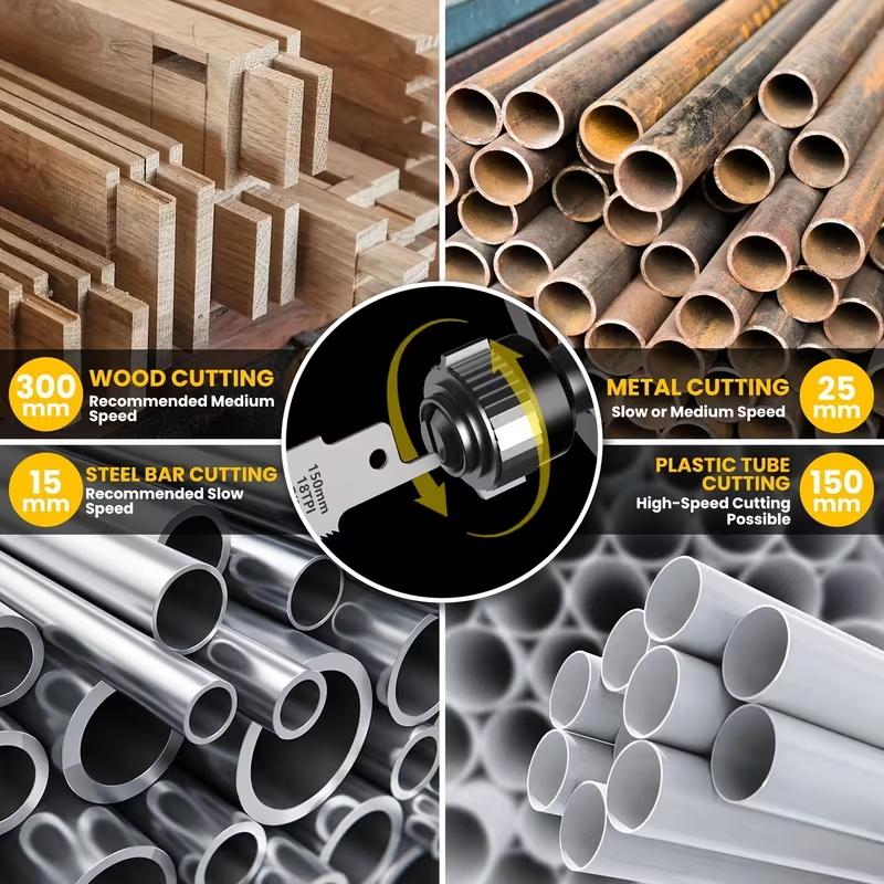 Cordless Reciprocating Saw Compatible with DeWalt 20V Battery, Brushless Cordless Reciprocating Saw, 0-3500 SPM Variable Speed, Tool-Free Blade Change, LED Light & Safety Lock, for Wood/Metal/PVC Cutting