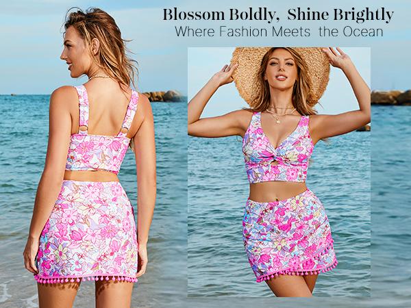 GRAPENT Women's Mid Waist Tassel Hem Swim Skirt Bikini Bottoms with Built-in Briefs Comfortable Elastic Waistband Soft Stretchy Fabric GRAPENT Women's Mid Waist Tassel Hem Swim Skirt Bikini Bottoms with Built-in Briefs Comfortable Elastic Waistband Soft Stretchy Fabric