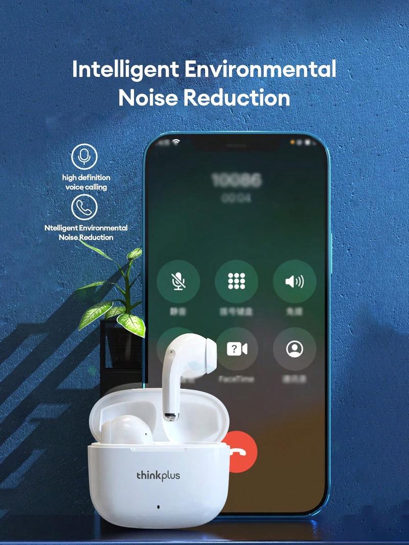 Lenovo LP40 Pro In-Ear Wireless Headphones with Bluetooth 5.1, Master-Slave Switching, High-Resolution Audio, Noise-Free Clarity, Comfortable Fit, Electronic Headset Earbuds for Music & Phone Calls