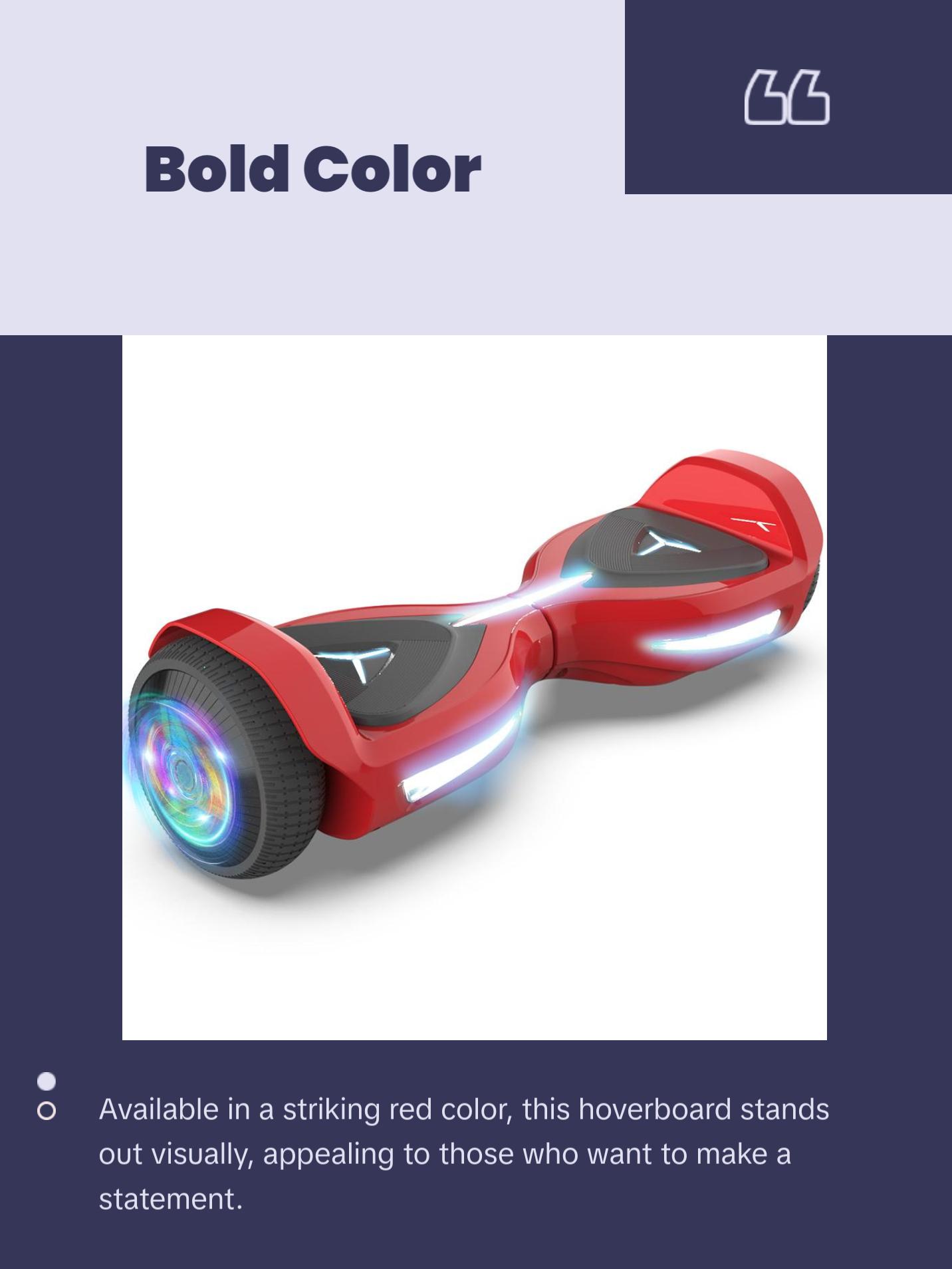 Hoverstar Flash Wheel Hoverboard 6.5 In Bluetooth Speaker with LED Lights Self Balancing Electric Scooter Red
