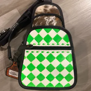 Lime green checkered sling