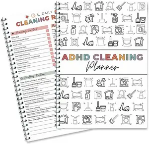 Cleaning Planner - Organize & Simplify Cleaning Tasks with ADHD - Friendly Design, Perfect as ADHD Daily Planner & Cleaning Checklist for Focused Cleaning and Organizing A4