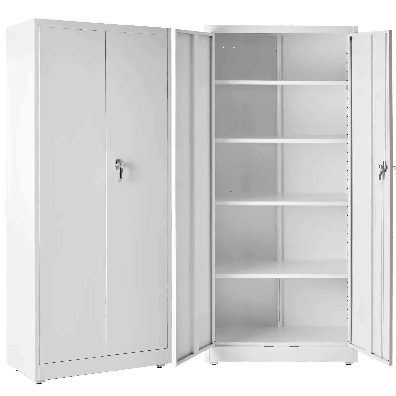 Sweetcrispy 71" Modern Lockable Shop Cabinet - 15.7''x31.5''x70.9'', Heavy-Duty Metal Base, Pegboard, Adjustable Shelves, Multi-Use for Home, Outdoor Spaces | Commercial Office Furniture Cupboards