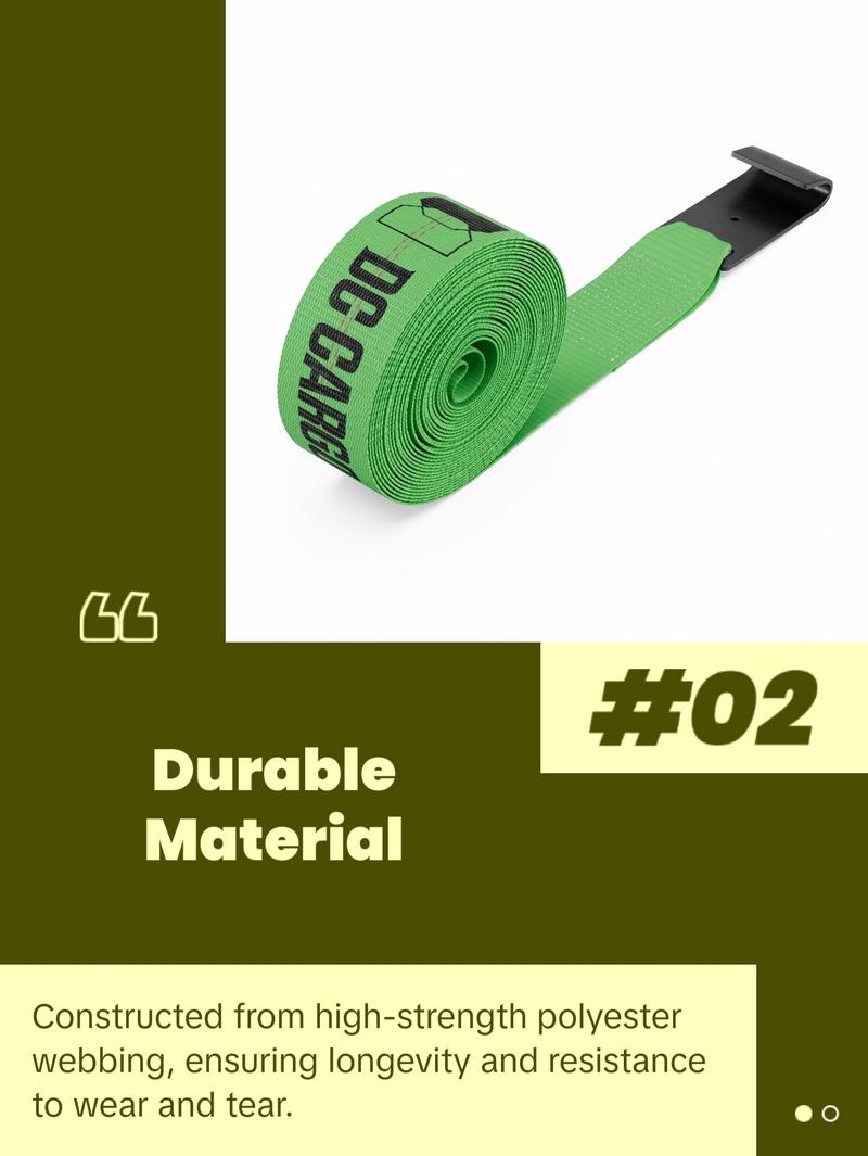 Flatbed Winch Strap with Flat Hook, 2"