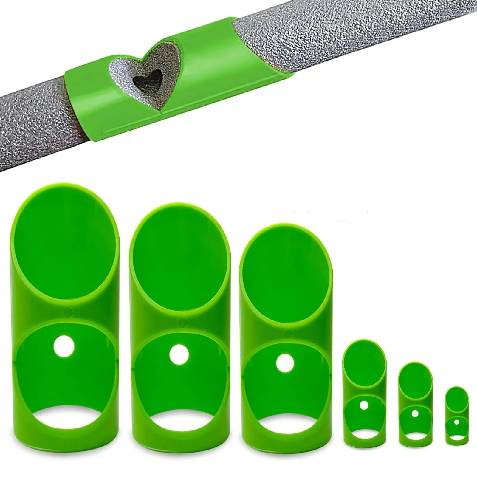 GJANSH 6PCS Pipe Insulation Cutting Guide,Molded Foam Pipe Cutter Tool with 15MM-53MM Insulation Cutting Fixture for Home/Industrial/Commercial Plumbing
