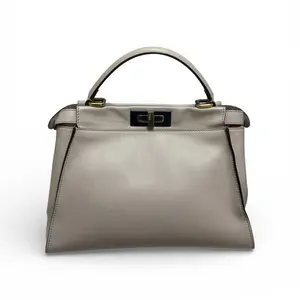 Pre-owned FENDI Leather Tote Bags Calfskin Tote Bag Peekaboo Medium