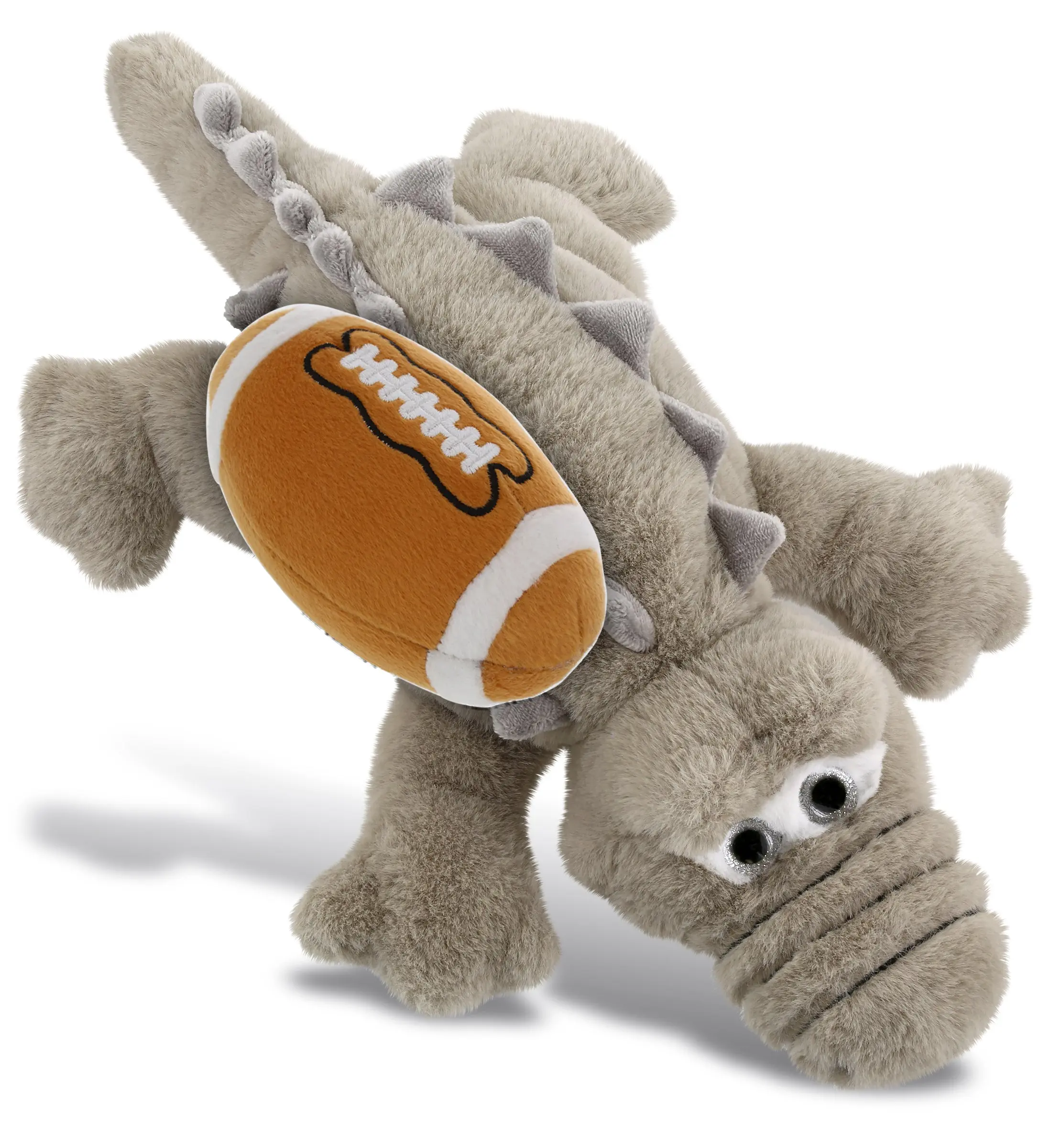 SUPER-SOFT PLUSH - GREY ALLIGATOR SMALL 14" WITH FOOTBALL PLUSH