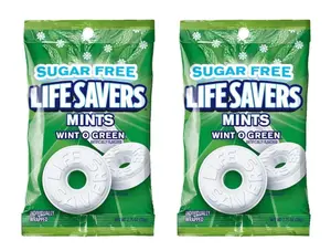 Life Savers Wint O Green Sugar Free Mints - 2 pack  - Perfect for On the Go Snacking - Great For Sharing with Friends and Family