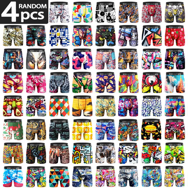 Set of 16/12/8/4 Active Men's Boxer Briefs - Multi-Pack Street Prints, Breathable Polyester Blend, Comfortable Fit Camouflage and Geometric Patterns, Everyday Underwear - KJFISTMU