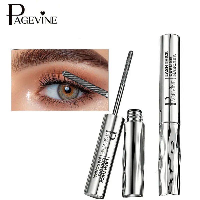 Long Lash Mascara with Threaded Steel Pipe Wand, Fiber Buildable Formula for Extra Length Volume & Clear Separation, Waterproof Smudge Proof All Day Curling Mascara, No Clumping No Flaking Long Lasting Eye Makeup for Daily Office & Dating