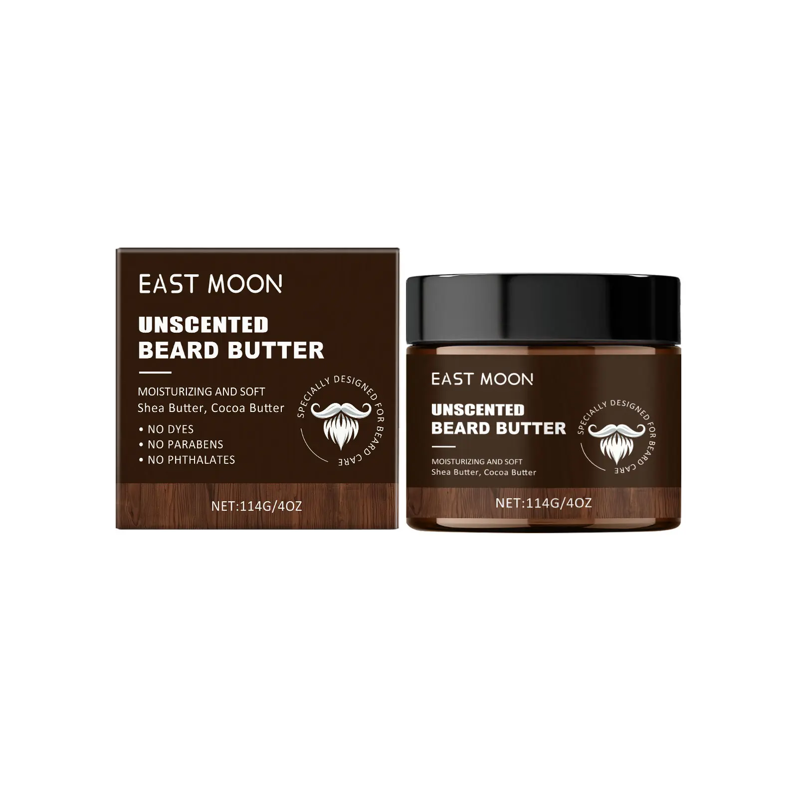East Moon Men's Beard Care Cream Men's Soft Care Set Refreshing Nourishing Men's Beard Cream Cocoa Shea
