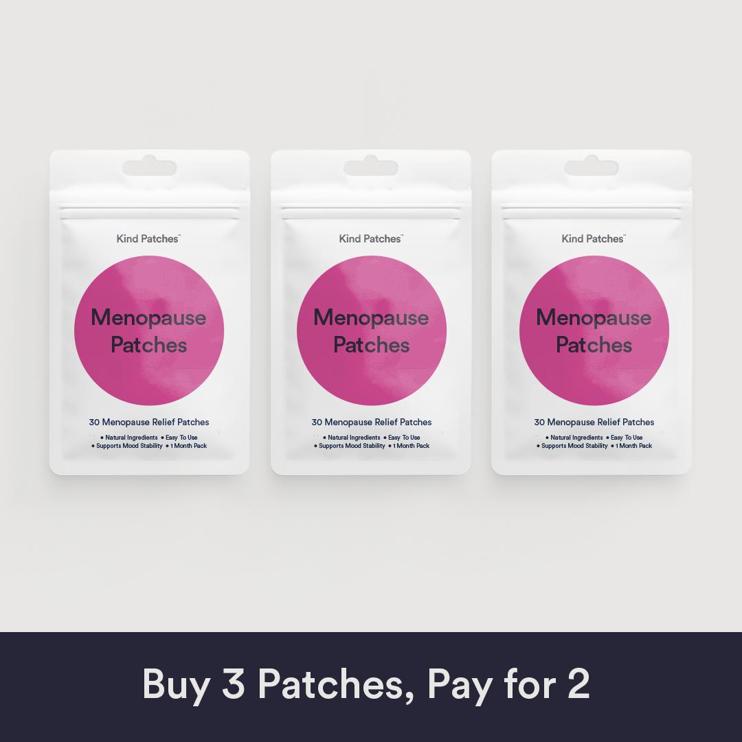 3 Packs of Kind Patches Menopause Patches, Natural Ingredients, Easy To Use, Supports Mood Stability, 3 Months Supply