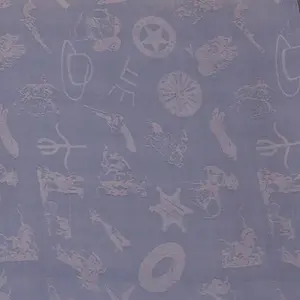 Silver Cowboy Logo Jacquard Silk Scarf