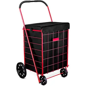 Handy Laundry Shopping Cart Liner, 18" X 15" X 24", Square Bottom, Fits Standard Shopping Cart, Cover and Adjustable Straps for Easy Secure Attachment, Made from Waterproof Material, Black
