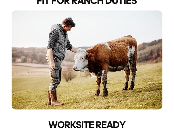 NORTIV 8 Steel Toe Cowboy Boots for Men Western Square Toe Leather Work Boots with Hazard Protection Goodyear Welt Construction Oil Slip Resistant Outsole SpringStatements