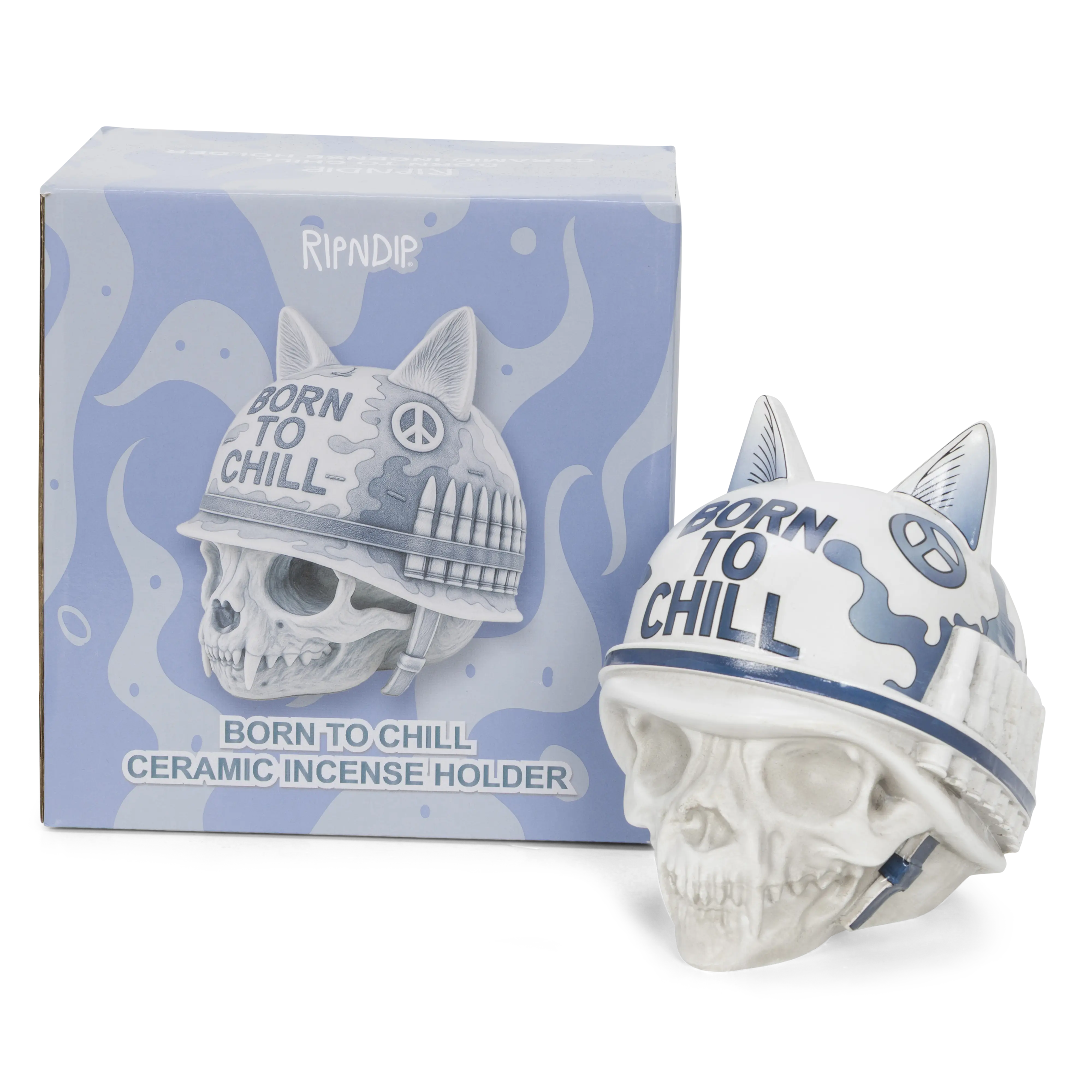 Born To Chill 6x6 Inches Indigo Ceramic Incense Holder - Ceramic Incense Burner, "Burn 1 While You Burn 1" Home Fragrance Accessory, Room Decor, Chill Room Accessories, Burn One While You Burn One