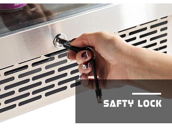 AMERLIFE Beverage Refrigerator-24 In fridge with Glass Door, Adjustable Shelves and LED Touch Panel, Under Counter Design for Wine Beer, Built-In or Freestanding Use, 34-64℉