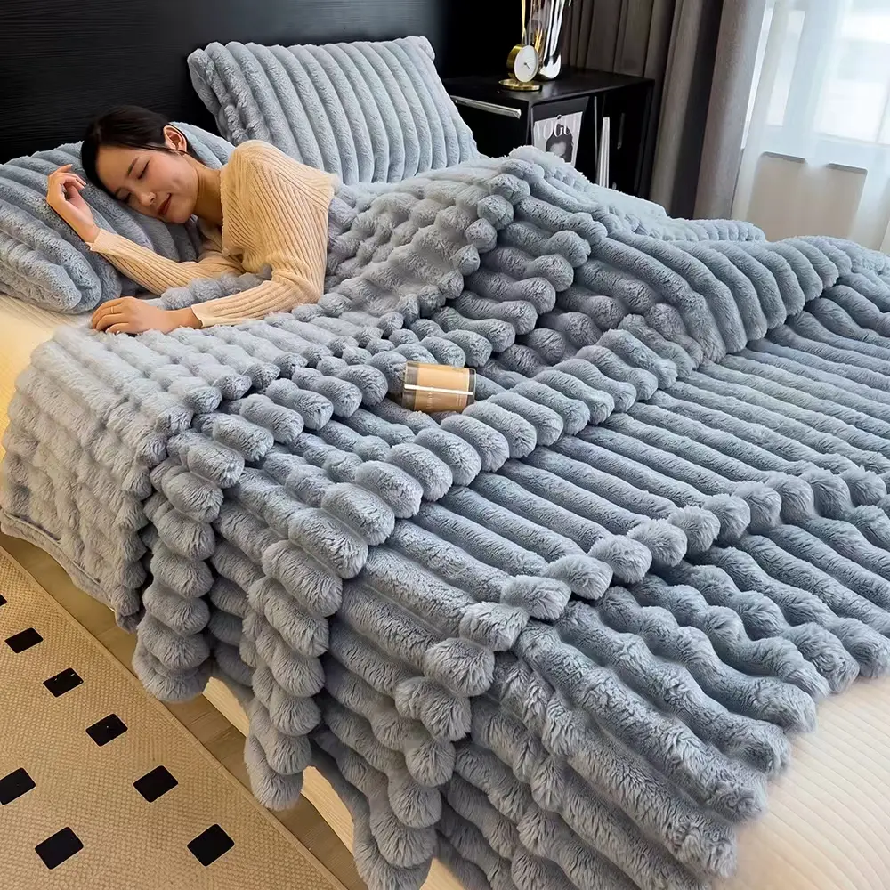Larmpat Holiday Gift Warm Anti-Static Thick Throw Blankets - Breathable Material Blankets for Twin/Full/King Size Beds, Bedroom & Office Nap Use (Clearance Sale)