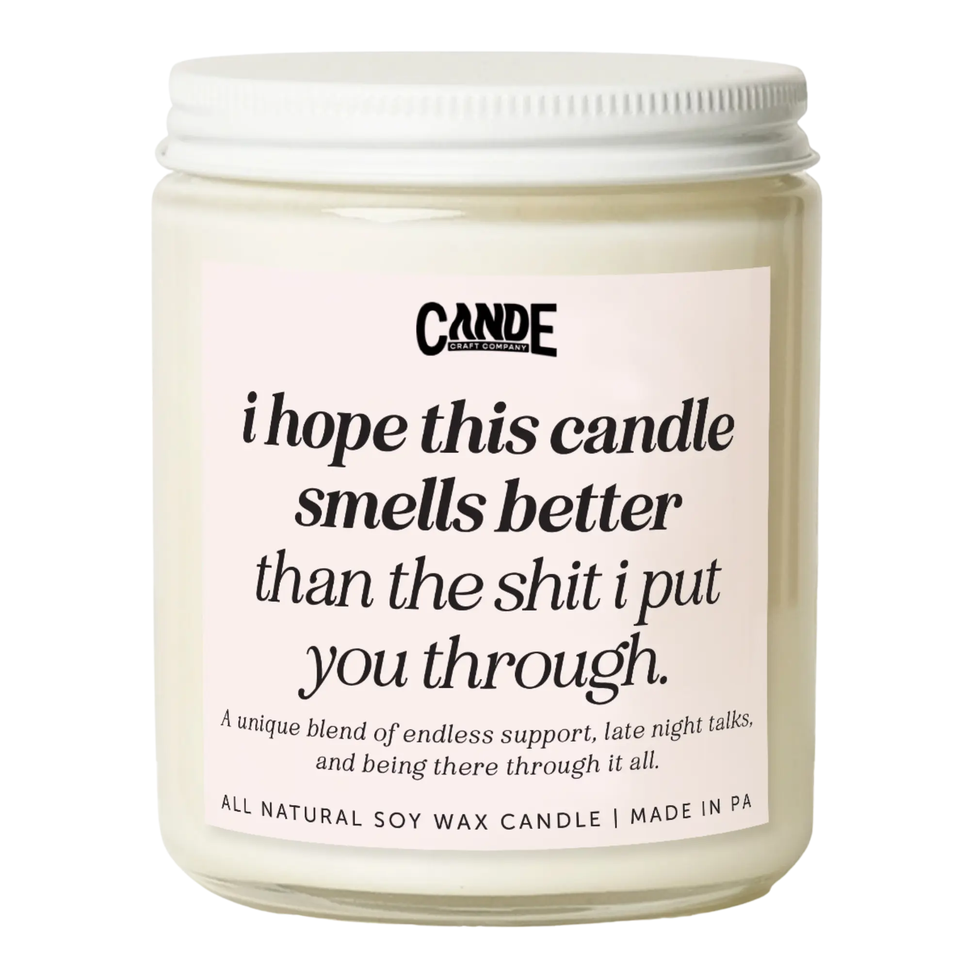 Humorous Apology Scented Candle - Lavender & Vanilla Fragrance, Rock-Inspired Design, Warm Light, Cruelty-Free Freshener, Unique Gift for Friends, Self-Care Home Decor Accent, Smelling Good Home Supply