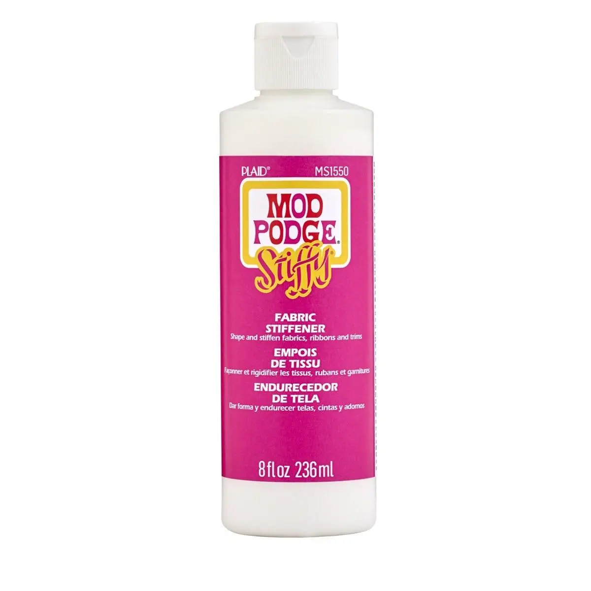 Mod Podge® Stiffy® Fabric Stiffer - 8 oz Bottles, Water-Based, Gloss Finish - MS1550
