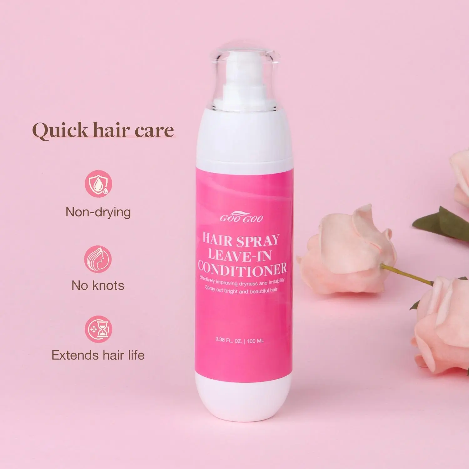 GOO GOO Hair Spray Leave-in Conditioner, Detangles & Fights Frizz, Hair Care for Dry Damaged Hair for Both Men and Women summer hairstyles #tiktokshopbacktoschool #sohochic