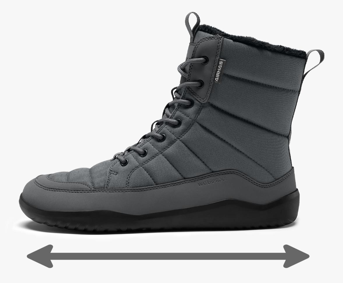 Airhas Men's Winter Barefoot Boots Barefoot Snow Boots with Wide Toe Box Zero Drop Sole Warm Water Repellent Minimalist Sneakers