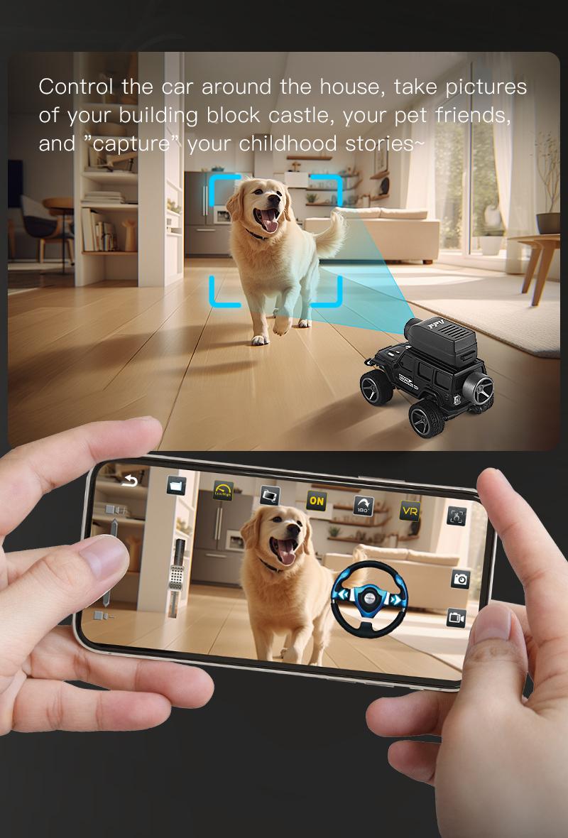 KF32 Alloy Mini Remote Control Car, 1:64 scale RC car/truck, 2.4G wireless design, equipped with a 720P FPV camera and WiFi APP control, USB charging, durable metal construction, suitable for indoor and outdoor play, a great gift for children and adults