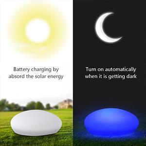 Hoodink Solar Garden Lights Outdoor Glow Cobblestone Shape Lamp Garden Decor Light-White & RGB Light Waterproof Landscape Night Lights for Lawn/Patio/Path Hoodink Solar Garden Lights Outdoor Glow Cobblestone Shape Lamp Garden Decor Light-White & RGB Light Waterproof Landscape Night Lights for Lawn/Patio/Path