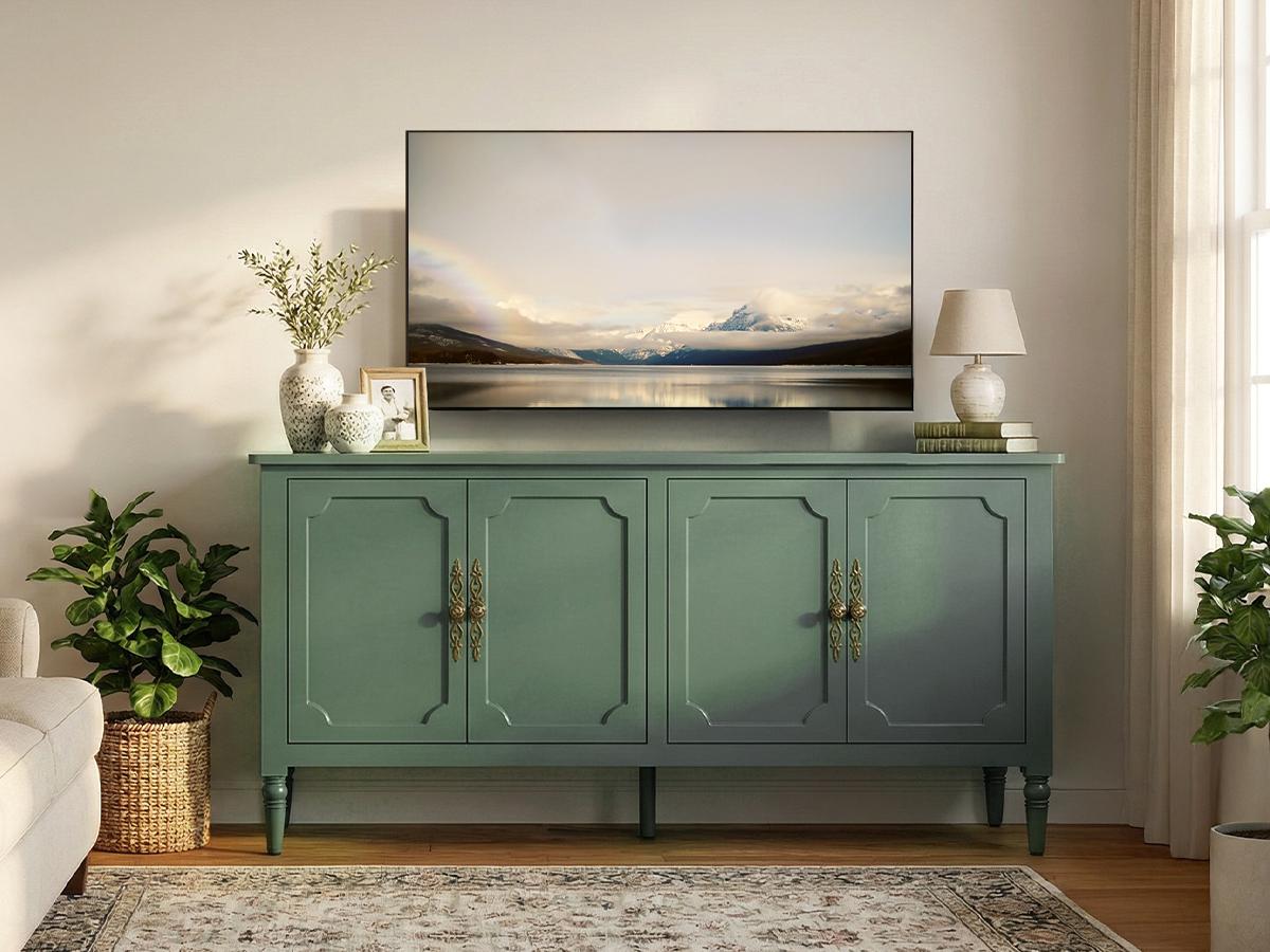 RoyalCraft Console Table, Sideboard Buffet Cabinet with Storage, Sliding Doors & Adjustable Shelves, Sofa Table Behind the Couch, Modern Accent Coffee Bar for Entryway, Living Room, Dining Room, Kitchen