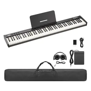 88-Key Portable Digital Piano Keyboard Set with Carry Bag, Sustain Pedal & Headphones - Electronic Keyboard, Lightweight for Beginners and Professionals (88 Key Digital Piano)