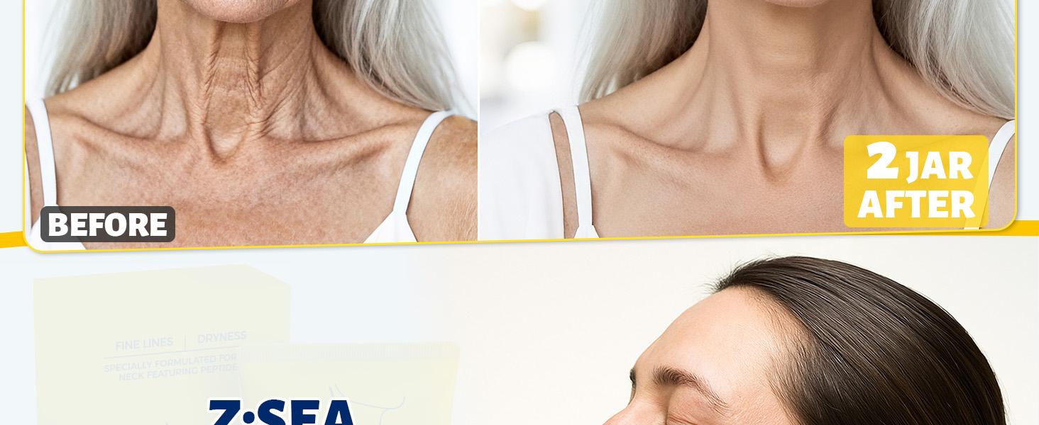 Z:SEA Peptide Moisturizing Neck Cream 100g - Plant Squalane for Dry Lines, Liquid Formula for Quick Absorption, Body Care Moisturizer