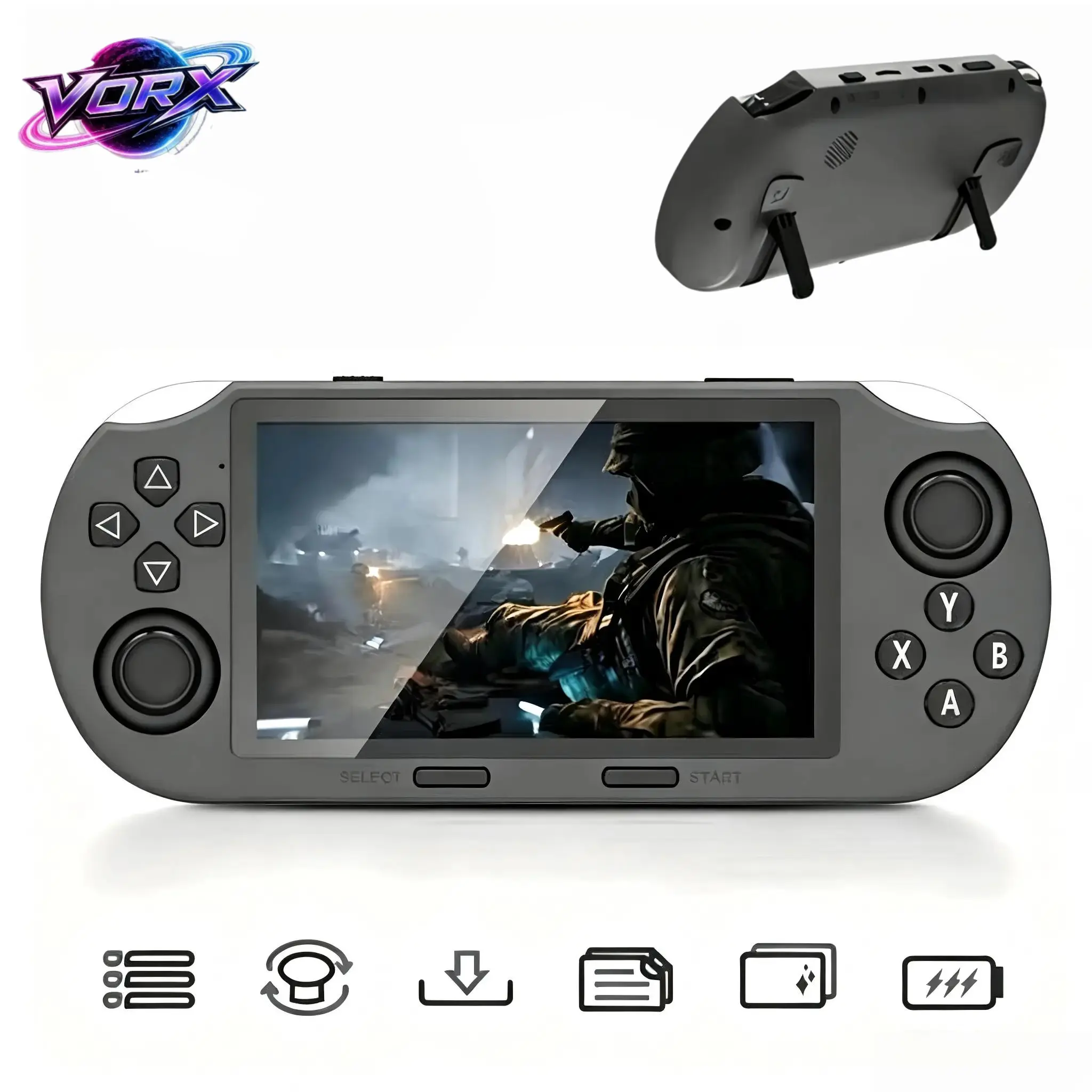 SF3000 Retro Handheld Game Console — 4.5-inch IPS screen, wireless portable design, compact body, multi-emulator support, built-in storage, includes 16GB TF card (gift for boys and girls)