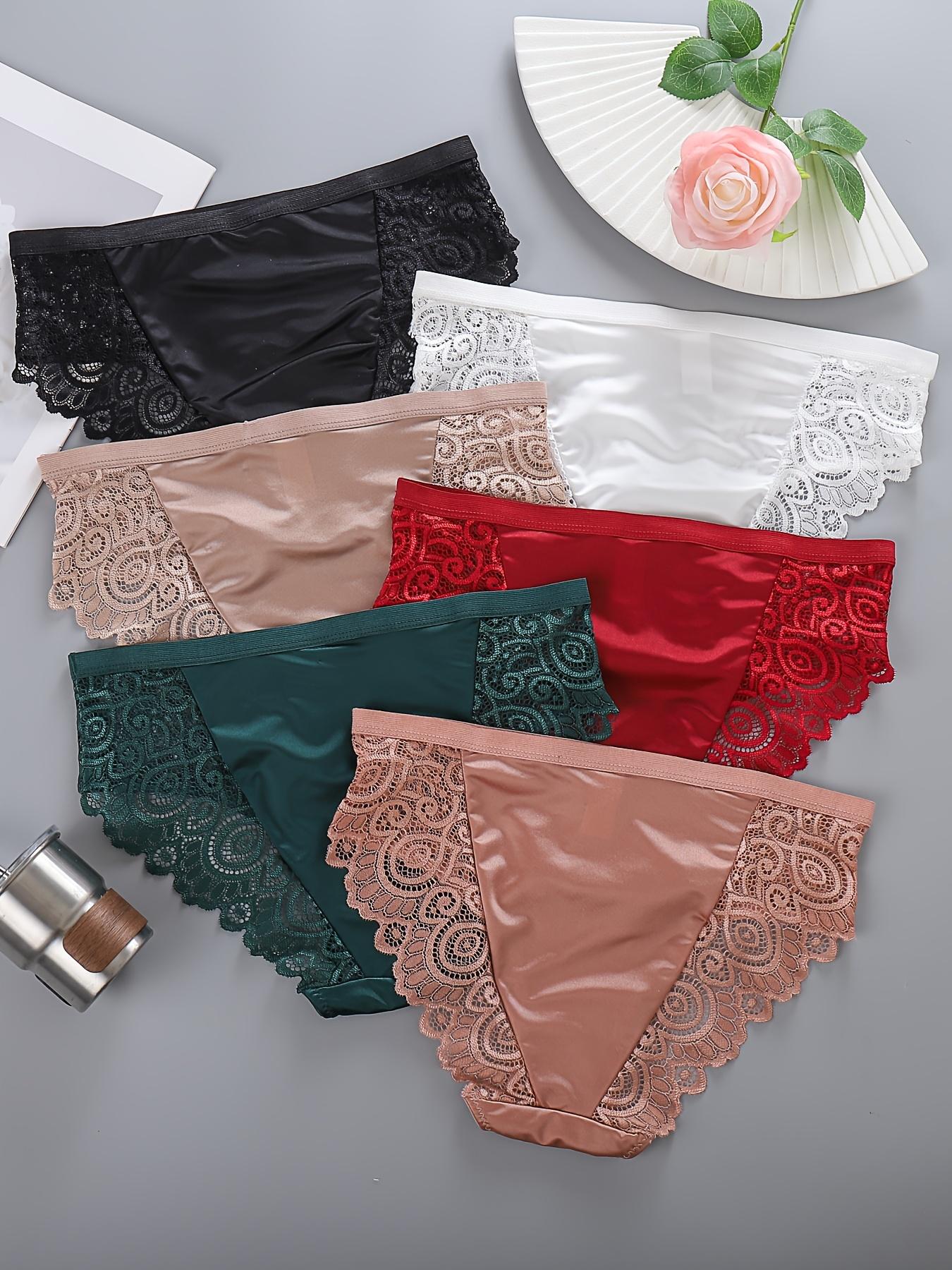6 PCS Women's Lace Panties Set High Waist Contrast Floral Design Soft Breathable Fabric Comfortable for Daily Wear All Seasons S - XL Womenswear Bridal Fit Everyday Fashionable Minimalist SpringStatements 6 PCS Women's Lace Panties Set High Waist Contrast Floral Design Soft Breathable Fabric Comfortable for Daily Wear All Seasons S - XL Womenswear Bridal Fit Everyday Fashionable Minimalist SpringStatements
