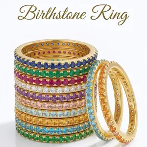 [ Birthstone Rings ]Birthstone Stacking Ring, Personalized Eternity Ring for Mom Girlfriend , Custom Stackable Birthstone Ring, Christmas Gift for Her, Mother's Day Gift ,Valentine's Day gifts, birthday gifts