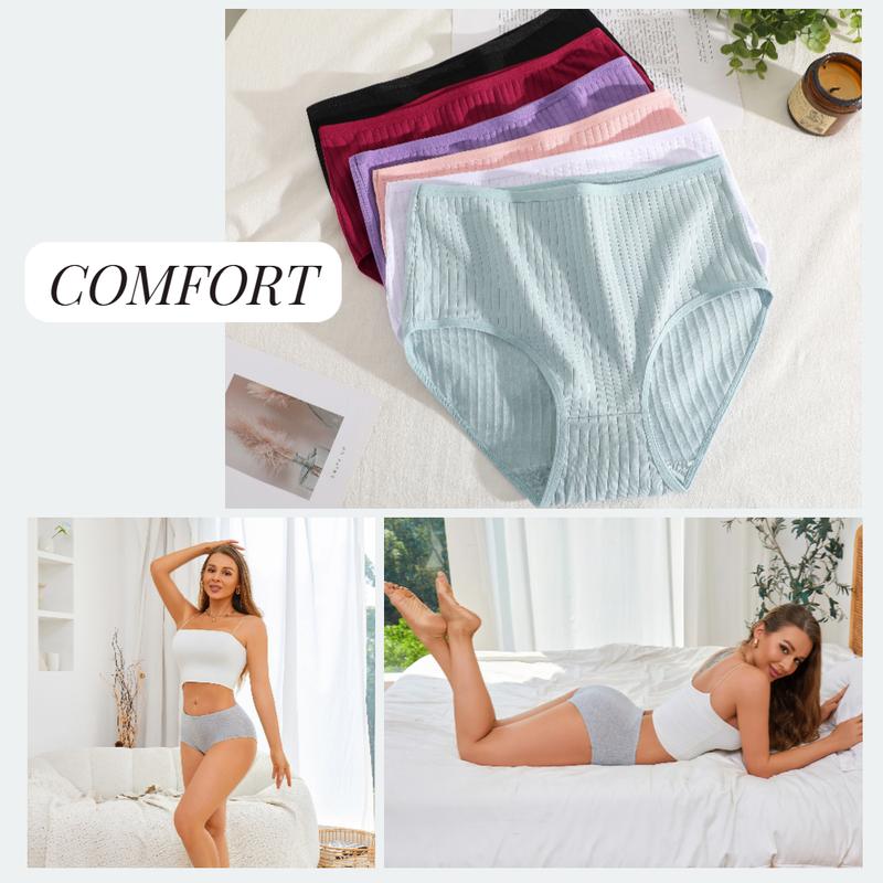 FINETOO 10PCS Cotton Panties for Women Underwear Outfit Flexible Everyday Briefs Basic Minimalist Comfortable Bikini Briefs S-2XL  Womenswear