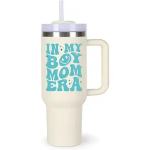 Boy Mom Cup Tumblers Gifts.40oz In My Boy Mom Era Tumbler with Handle.40oz Birthday Christmas Mothers Day Gifts for boy mom
