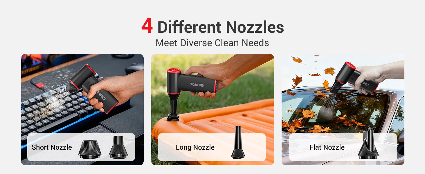 GOOLOO F3 Electric Air Duster- 110000RPM 52m/s Super Power Compressed Air, Variable Speed Canned Air with Fast Charging, Mini Dust Blower for Computer, Keyboard, House, Outdoor and Car