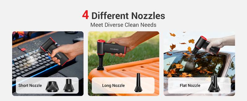 GOOLOO F3 Electric Air Duster- 110000RPM 52m/s Super Power Compressed Air, Variable Speed Canned Air with Fast Charging, Mini Dust Blower for Computer, Keyboard, House, Outdoor and Car