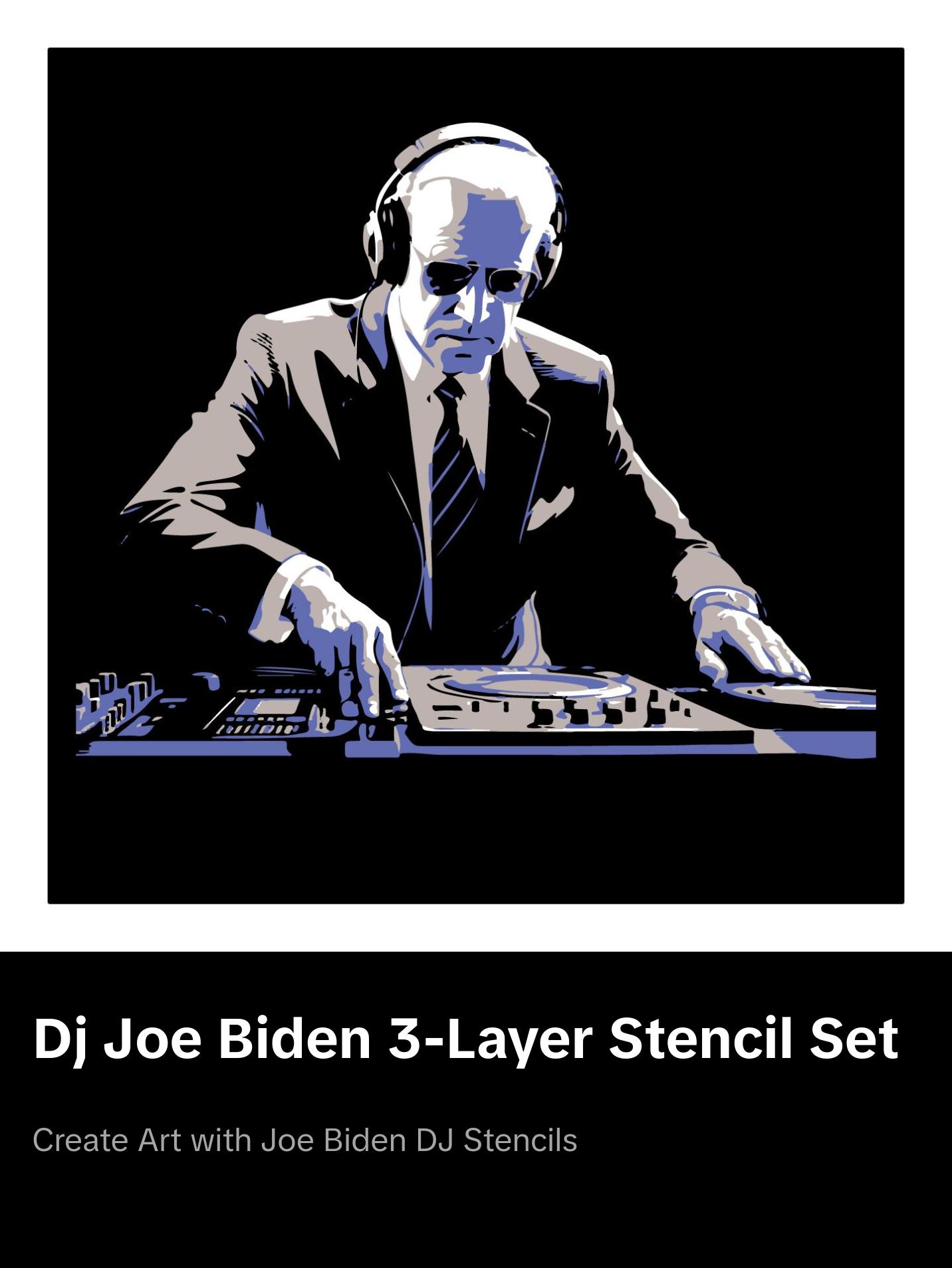 Stencil Stop DJ Joe Biden 4-Layered Stencil Set