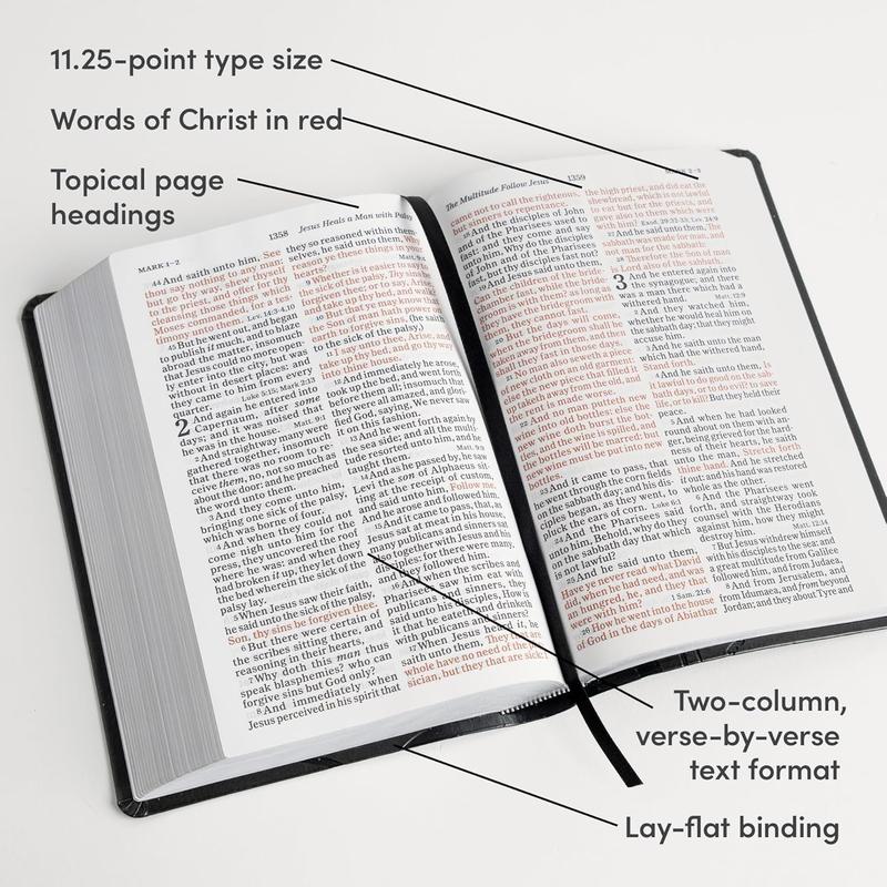 KJV Large Print Personal Size Reference Bible, Charcoal LeatherTouch Crown of Thorns, Indexed, KJV Holy Bible, Red Letter, Pure Cambridge Text, Presentation Page, Cross-References, Full-Color Maps