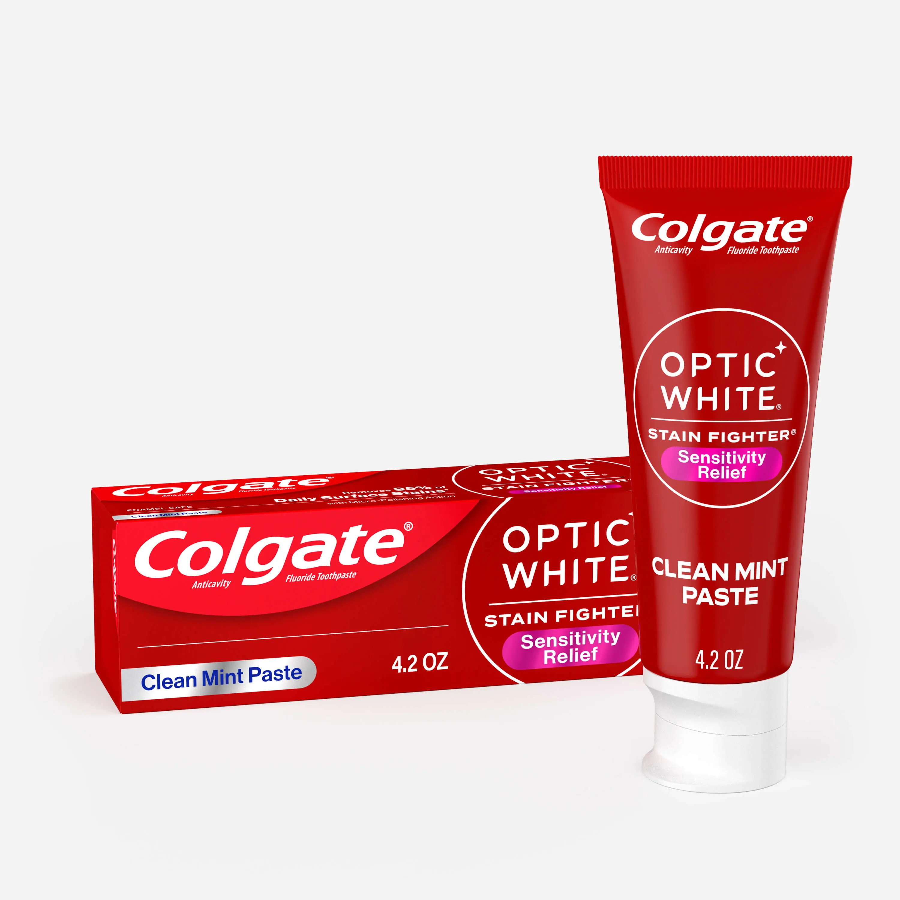 Colgate Optic White Sensitivity Relief Teeth Whitening Fluoride Toothpaste