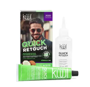 KÜÜL Quick Retouch - Negro Natural Hair Color Dye Without Ammonia 50ml, Rapid Gray Retouch for Hair, Beard, and Mustache, Practical Formula, Ideal for Express Touch-ups, Instant Color Black, 100 ml